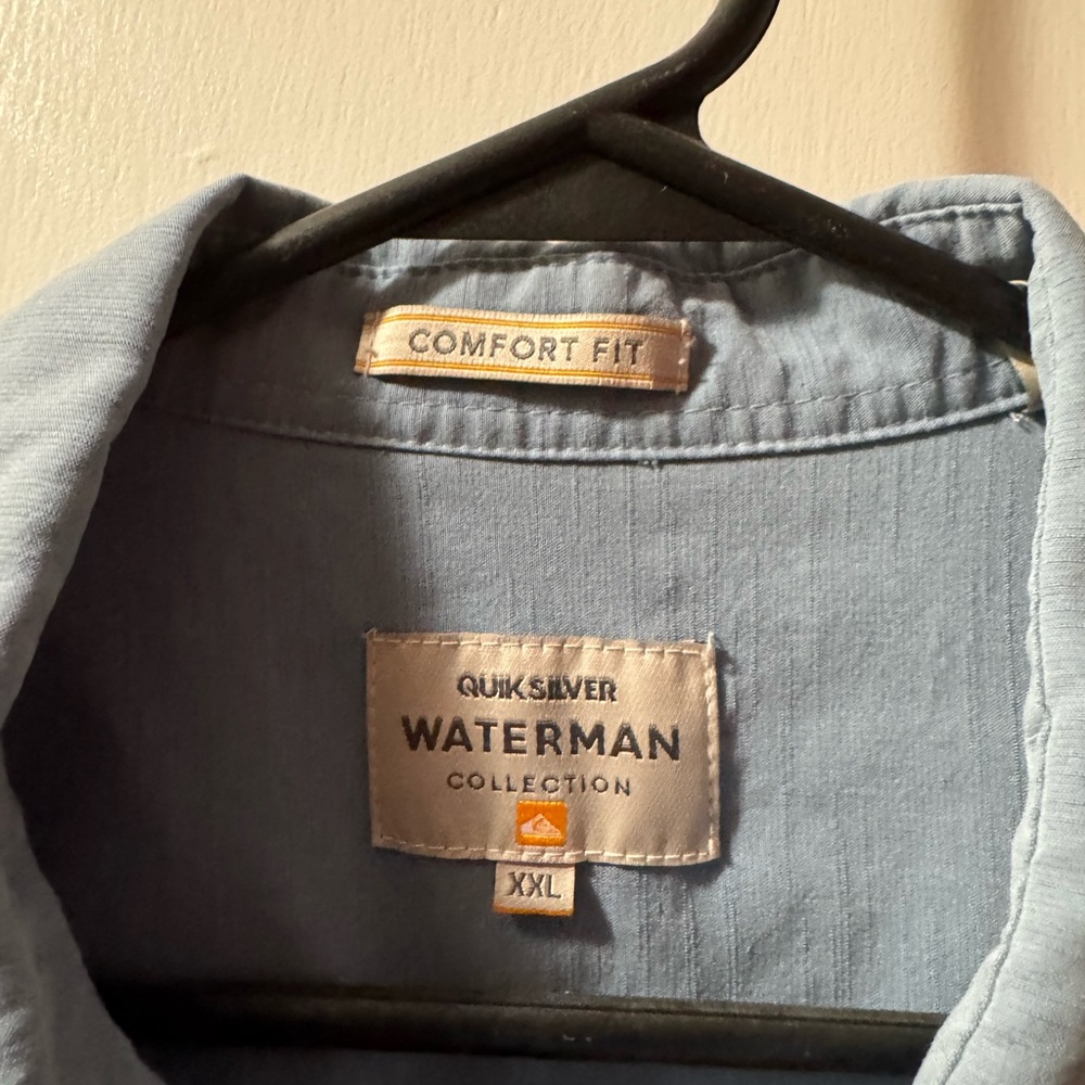 Quiksilver Waterman Collection Blue Casual Button Down Shirt
